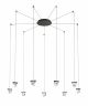 Tripla F41 G05 Suspension Lamp Aluminum Frame Crystal Diffuser by Fabbian Online Sales