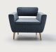 Serie 50 W 8713 low armchair fabric coated wooden legs by LaCividina online sales on Sedie.Design