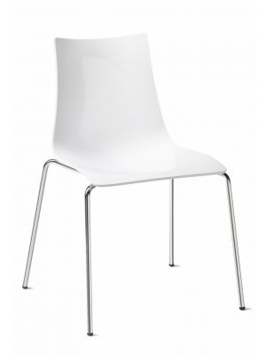 Sales Online Zebra Antishock 4 Legs Chair Polycarbonate Seat and Chromed Steel Frame by Scab.