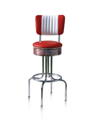 BS-28CB American Style Stool Steel Base Ecoleather Seat and Backrest by Bel Air Buy Online