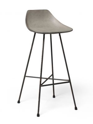 Hauteville S Stool Cement Seat Metal Legs by Lyon Bèton Sales Online