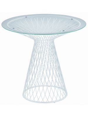 Heaven tavolo rotondo base in metallo piano in vetro adatto per l'outdoor di Emu vendita online