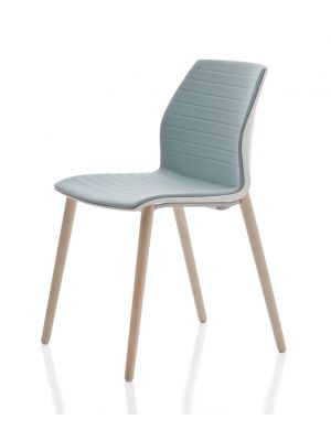 Kalea Wood waiting chair wooden legs polypropylene seat by Kastel online sales