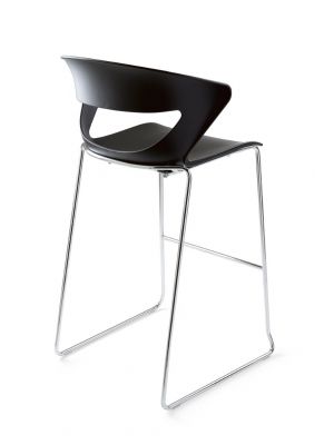 Kicca Sled stool chromed steel base polypropylene seat by Kastel online sales