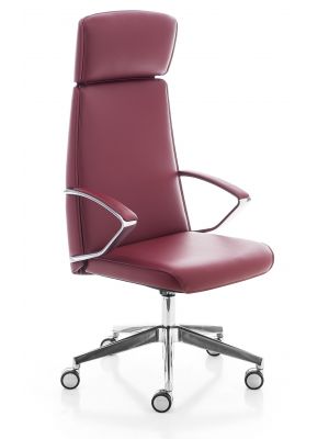 Klivia sedia direzionale base in alluminio pressofuso seduta in pelle by Kastel vendita online