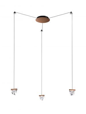 Tripla F41 G01 Suspension Lamp Aluminum Frame Crystal Diffuser by Fabbian Online Sales