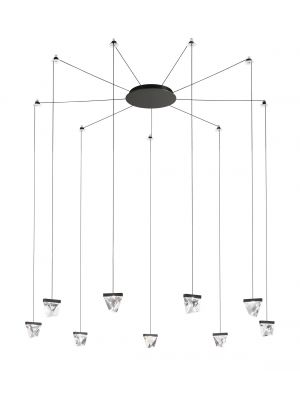 Tripla F41 G05 Suspension Lamp Aluminum Frame Crystal Diffuser by Fabbian Online Sales