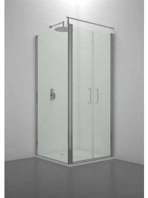 Marte Double Corner Shower Enclosure Glass Doors Aluminum Frame by SedieDesign Online Sales