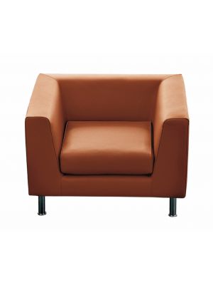Cube 210/211 Armchair Steel Base Leather Seat by Luxy Online Sales