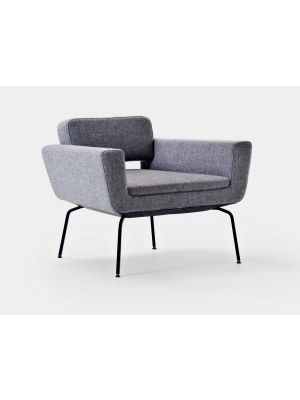 Serie 50 8710 lounge armchair coated in fabric steel legs by LaCividina buy online