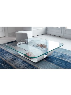 Sales Online Ring Coffee Table Metal Base Structure Glass Top by Sovet.