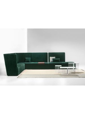 Velour waiting sectional sofa coated in fabric by LaCividina online sales