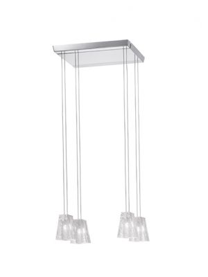 Sales Online Vicky D69 A07 Suspension Lamp in crystal decorated with a delicate floral engraving by Fabbian