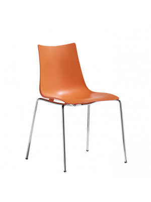 Sales Online Zebra Technopolimer 4 Legs Chair Technopolimer Seat and Steel Structure by Scab.