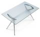 Metropolis 140x85 Table Steel Base Glass Top by Scab Online Sales
