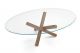 Aikido Elliptical Dining Table Whit Tempered Clear Glass top Sovet