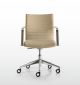 Aurora Low Desk Chair Aluminum Base Leather Seat by Quinti Online Sales