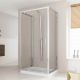 Crystal Trio 1-Pivot-Door Peninsular Shower Enclosure Anodized Aluminum and Glass Structure by SedieDesign Sales Online