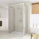 Crystal Trio 2-Pivot-Doors Peninsular Shower Enclosure Anodized Aluminum and Glass Structure by SedieDesign Sales Online