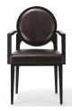 Dolcevita SB Chair with Armrests Wooden Frame Leather Seat by Cabas Online Sales