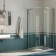 Junior Corner Semicircular Shower Enclosure Anodized Aluminum and Glass Structure by SedieDesign Sales Online