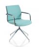 Karma Padded Pyramidal waiting chair steel base polyester fabric seat by Kastel online sales