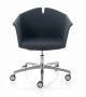 Kuad with Castors desk chair die-cast aluminum base fabric seat by Kastel buy online