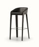 Lamina Too stool with backrest coated in thick leather by Bonaldo online sales on www.sedie.design