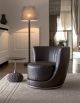 Laurent Luxury Armchair Coated in Leather by Longhi Online Sales