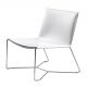Matt Lounge chair steel base thick leather seat by Montina online sales on www.sedie.design
