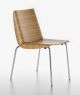 Millefoglie stackable chair chromed steel legs wooden seat by Plank online sales