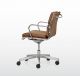 Season Comfort Low Desk Chair Aluminum Base Leather Seat by Quinti Online Sales