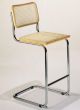 Vienna stool with chromed structure and indian cane seat and backrest buy online sediedesign