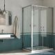 Sintesi Duo 2-Pivot-Doors Corner Shower Enclosure Anodized Aluminum and Glass Structure by SedieDesign Sales Online