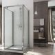 Sintesi Trio 1-Pivot-Door Peninsular Shower Enclosure Anodized Aluminum and Glass Structure by SedieDesign Sales Online