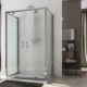 Sintesi Trio 2-Pivot-Doors Peninsular Shower Enclosure Anodized Aluminum and Glass Structure by SedieDesign Sales Online