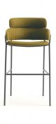 Strike stool with backrest upholstered seat coated in fabric by Debi online sales