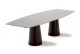 Sales Online Totem H. 74 Extendible Table Tempered Glass Top Stainless Steel or Lacquered Metal Bases by Sovet.