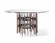 Tube Round table wooden base tempered glass top by Pacini & Cappellini online sales