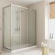Young Duo 2-Sliding-Doors Corner Shower Enclosure Anodized Aluminum and Glass Structure by SedieDesign Sales Online