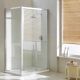 Young Duo 1-Sliding-Door Corner Shower Enclosure Anodized Aluminum and Glass Structure by SedieDesign Sales Online
