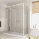 Young Trio 2-Sliding-Doors Peninsular Shower Enclosure Anodized Aluminum and Glass Structure by SedieDesign Sales Online