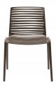 Zebra Chair 400 by Fast Dark Brown Varnished Aluminium Chair Indoor and Outdoor Chair Stackable Chair
