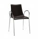 Zebra Pop 2645 chair with armrests steel structure thick leather seat by Scab buy online