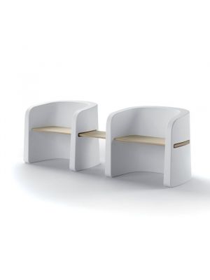 Talea bench polyethylene structure wooden seat by Plust buy online