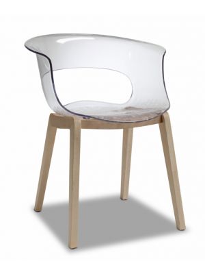 Natural Miss B Chair Polycarbonate Structure and Legs in Beechwood by Scab Online Sales