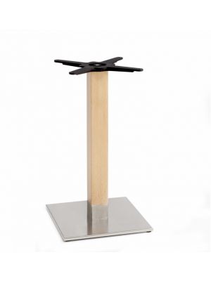Natural Tiffany Square Base Column in Solid Wood and Base in Stainless Steel by Scab Online Sales