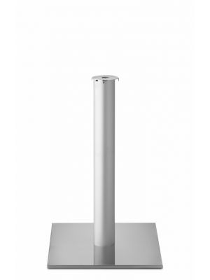 Dodo Square Base with Column in Anodized Aluminum and Base in Satin Stainless Steel by Scab Online Sales