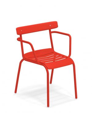 Miky 638 stackable chair steel structure suitable for outdoor and contract use by Emu buy online on www.sedie.design