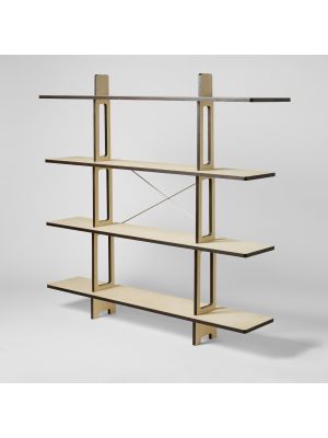 Aria high design bookcase birch-plywood structure by Parva online sales on www.sedie.design